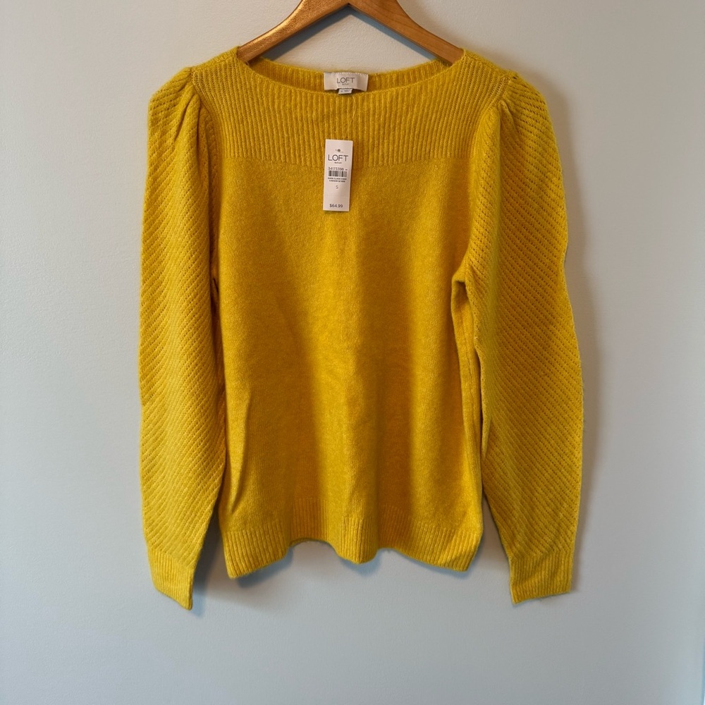 LOFT Women's Yellow Knit Sweater NWT